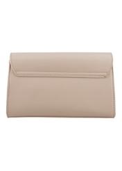 Small women's handbag made of ecru imitation leather TOREC-1324-0B(Z26), product view from the back, on a white background.