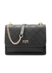 Black women's handbag with monogram TOREC-1155-99(W26), front product view on white background.