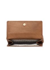 Medium women's wallet in cognac color PORES-0989-1F(W26), product view inside on white background.