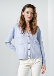 Blue women's cardigan KARDT-0040-62(W24)-02