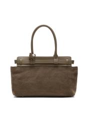 Women's khaki suede handbag TORES-1192-55(Z25), back view of the product on a white background.