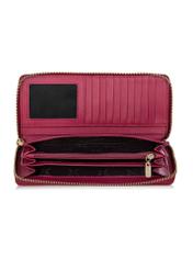 Pink leather women's belt wallet PORES-0892-34(W24)-06