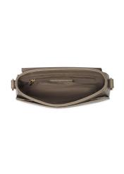 Small women's handbag in cool beige TOREC-1264-1K(Z26). Top view, open, on a white background.