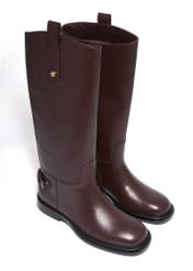 Women's dark brown leather boots BUTYD-1333-1I(Z26) – top view of the product on a white background.