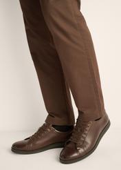 Brown leather men's shoes BUTYM-0513-1H(Z26)