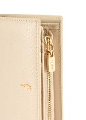 Cream leather women's wallet PORES-0980R-0B(W26), close-up of the product detail on a white background.