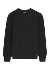 Men's cotton sweater in black SWEMT-0208-99(Z26), front view of the product on a white background.