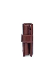 Men's brown leather wallet PL-191-1H(KS), side view of the product on a white background.