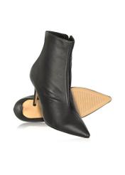 Black leather ankle boots with high heel BUTYD-1122-99(Z24)