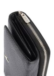 Large black leather women's wallet PORES-0801R-98(Z25), close-up of the product detail on a white background.