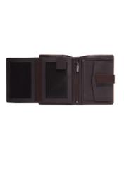 Brown men's leather wallet PORMS-0735-1I(Z26), product view inside on white background.