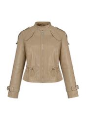 Women's leather jacket with welt KURDS-0415-1275(W23)-04