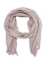 Beige women's scarf with crease SZADT-0157-81(W23)-04