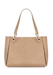 Beige women's imitation leather handbag TOREC-0998-1D(W26), product view from the back on a white background.