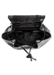 Black croco women's leather backpack TORES-1131-99(Z25), view from the inside of the product on a white background.