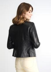 Women's classic black leather jacket KURDS-0232-4229(Z23)-06