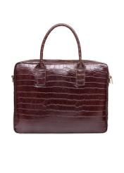 Elegant croco women's leather bag TORES-1128E-89(Z25), product view from the back on a white background.
