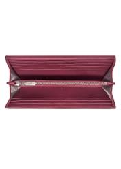 Large pink leather women's wallet PORES-1016-5B(Z26), product view inside on white background.