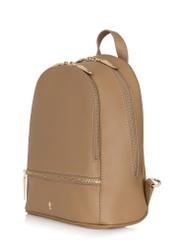 Beige leather women's backpack TORES-0420B-81(Z23)-02