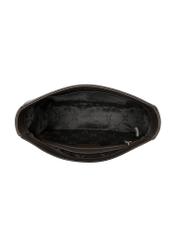 Brown suede women's messenger bag TORES-1398-1I(Z26), product view inside on white background.