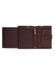Brown men's wallet made of genuine leather PORMS-0739-1G(Z26), product view inside on white background.