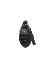 Black croco women's handbag TOREC-1286-9G(Z26), product view from the side on a white background.