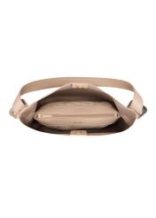 Beige women's shopper bag TOREC-0903-1B(W26), product view inside on white background.