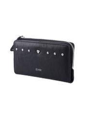 Black large women's wallet POREC-0446-99(Z26) - diagonal product view, on a white background.