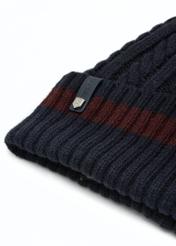Navy blue men's cap CZAMT-0086-69(Z25), close-up of the product detail, view on a white background.