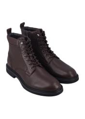 Dark brown men's ankle boots BUTYM-0516-1I(Z26) - product view from above, on a white background.