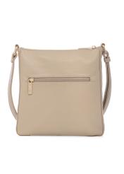 Beige women's imitation leather messenger bag TOREC-1177-1B(W26), back view of the product on a white background.