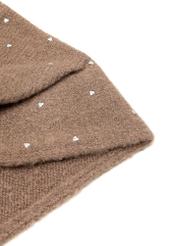 Camel women's headband with tie CZADT-0070A-24(Z25), close-up of the product detail, view on a white background.