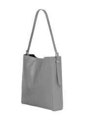 Graphite leather shopper bag TORES-1436-9D(Z26), diagonal product view on a light background.