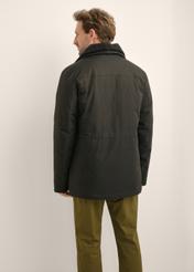 Black men's jacket KURMT-0442-99(Z26), product view from the back on the model. Half of the silhouette visible.