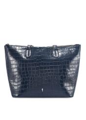 Women's navy blue leather shopper handbag TORES-0939 F-7D(W26) - front product view, on a white background.