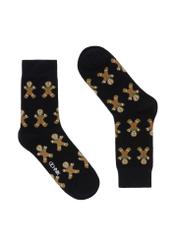 Navy blue men's Christmas socks SKAMT-0158A-7D(Z26), front product view on white background.