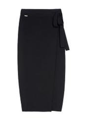 Black midi skirt SPCDT-0114-99(Z25), front product view on white background.