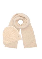 Cream women's scarf with wool SZADT-0224-0C(Z26)
