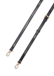 Black women's handbag with monogram TOREC-1180-9P(W26), view of the product strap on a white background.