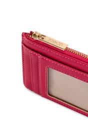 Fuchsia card case POREC-0413-5E(W26), close-up of product detail on white background.