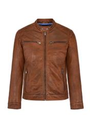 Brown leather jacket for men KURMS-0326-1363(W24)-05