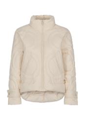 Beige women's hoodless jacket KURDT-0488-81(Z23)-04