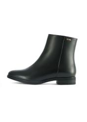 Black leather women's ankle boots BUTYD-1193-99(Z25) - side view of the product on a white background.