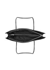 Black women's shoulder bag TOREC-1237-99(W26) - product view from above, on a white background.