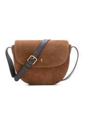 Women's brown suede messenger bag TORES-1168-88(Z25), front product view on white background.