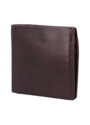 Brown leather men's wallet PORMS-0734-1I(Z26), diagonal product view on white background.