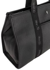 Black large shopper bag TOREC-0977A-99(Z25) - close-up of the detail on a white background.