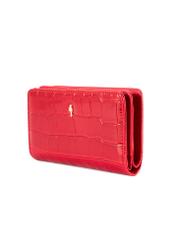 Red women's croco wallet POREC-0353A-42(Z25) - diagonal product view on a white background.