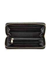 Large black leather women's wallet croco PORES-0905-97(W24)-05