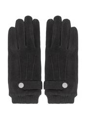 Black insulated men's gloves REKMT-0004-99(Z26) - product view from above, on a white background.